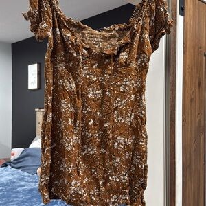 Floral Brown Women's Top